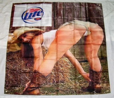 MILLER LITE 3'X5' FLAG BANNER MILLER HIGH LIFE MAN CAVE GARAGE DORM BAR SHOP - Image 1 of 4