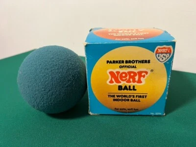 Vintage 1984 Parker Brothers OFFICIAL NERF BALL Blue First Indoor Ball w/ Box - Image 1 of 4
