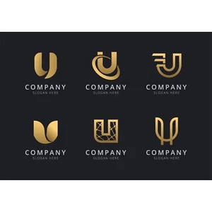 30 plantillas de logotipo de Illustrator color dorado - Imagen 1 de 6