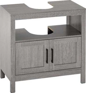 Nova Deco Mobile Sottolavabo Armadietto 2 Ante Ripiani Legno 60x30x60cm Grigio - Foto 1 di 9