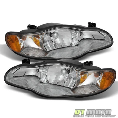 2000-2005 Chevy Monte Carlo Replacement Headlights Lamps Set 00 01 02 03 04 05 - Image 1 of 4