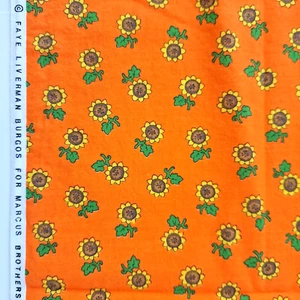 Mini Flowers Sunflowers On Orange Marcus Brothers Quilting Cotton Fabric 35" L - Picture 1 of 7