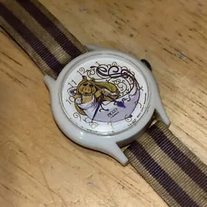 Vintage Picco mechanische Uhr 7 Juwelen 34 mm Miss Piggy lila 1979 Henson Teile - Bild 1 von 11