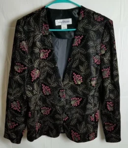 Norton McNaughton Blazer Jacke schwarz Samt Glitzer Größe 6 - Bild 1 von 5