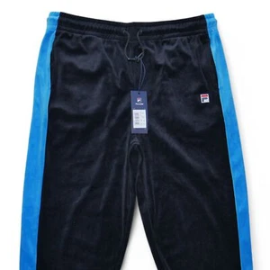 FILA Velour Sweat Pants Men's Size XXL Navy Blue Track Tracksuit Y2K Vintage - Picture 1 of 7