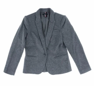 Tommy Hilfiger Mid Rise Single Button Blazer Jacket Gray Women's 14 NEW Reg $139 - Image 1 of 4