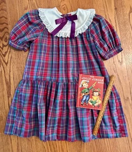 Vestido a cuadros de regreso al cole, vintage, niñas 6X, ediciones raras - Imagen 1 de 10