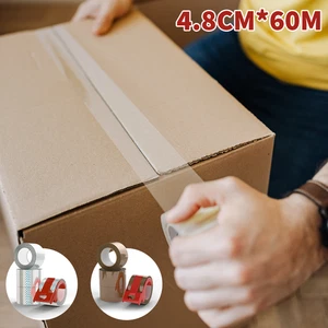 60m Braun/Transparente Klebeband Paketkleber Versandband Karton-Kleber - Bild 1 von 12
