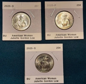 2025 P/D/S - JULIETTE GORDON LOW - American Women Quarters Set of three coins - Bild 1 von 3