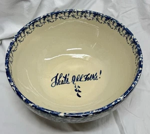 Large 12” Marshall Pottery Texas Stoneware Popcorn Bowl Heavy Party Bowl - Picture 1 of 10