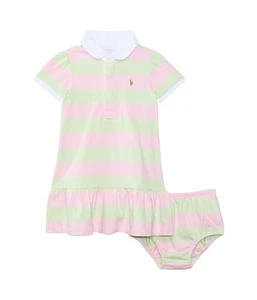 Girl's Dresses Polo Ralph Lauren Kids Cotton Jersey Rugby Dress (Infant) - Picture 1 of 5