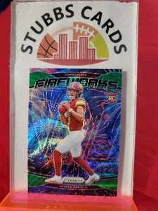 2024 Panini Prizm #24 Jayden Daniels Fireworks Green Wave Prizm Rookie Rc - Picture 1 of 2