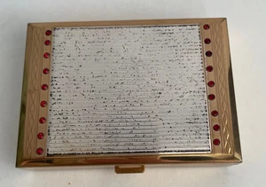 LESEN! AGME Swiss Metal Musical Compact mit Spiegel Vintage - funktioniert nicht - Bild 1 von 7