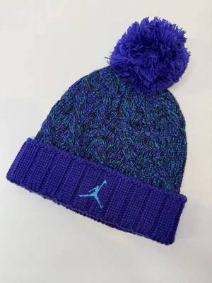 Gorro Air Jordan Gorro Adulto Talla Única Azul Y Púrpura Tejido Con Pompón Foto 1 de 2
