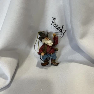 Cowboy Babbo Natale Ranch Decorazione Natalizia Mano - Foto 1 di 6