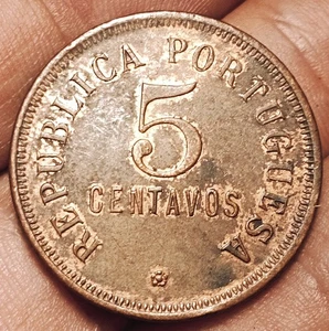 Moneda de 5 centavos de Angola portuguesa 1922 - Imagen 1 de 2