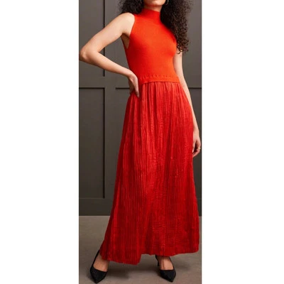 Nuevo con etiquetas Maxi Vestido Tejido Tribal Combo Talla XS Rojo Carmesí Naranja Cóctel Verano Otoño Foto 1 de 4