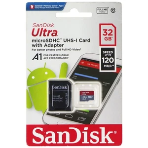 Tarjeta SanDisk ULTRA 32GB 120MB/s MicroSDHC UHS-I con adaptador - Imagen 1 de 2
