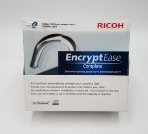 RICOH EncryptEase 5 Pk Security Software CD-ROM/CD-R  - NOS - Free Shipping  - Picture 1 of 8