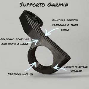 Supporto Garmin Edge/Forerunner Per Bici In Stampa 3D Carbon Look - Foto 1 di 5