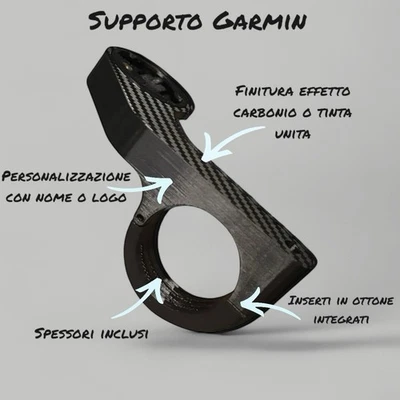 Supporto Garmin Edge/Forerunner Per Bici In Stampa 3D Carbon Look - Immagine 1 di 4