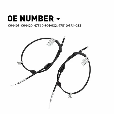 For HONDA 99-00 CIVIC Si 1994-98 Acura Integra Parking Hand Brake Cable Set 2pcs - Image 1 of 4