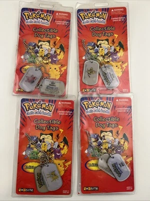 Lote de 4 etiquetas de perro coleccionables Pokémon 1999 nuevas selladas Foto 1 de 4