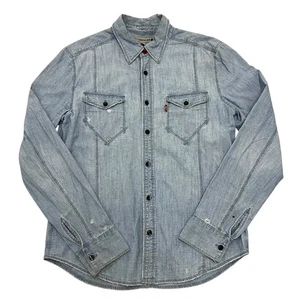 Camisa de mezclilla Levi's Engineered azul para hombre manga larga grande 100 % algodón - Imagen 1 de 13