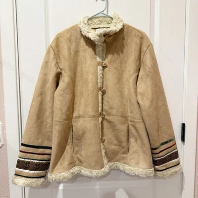 Vintage Womens Embroidered Penny Lane Jacket Size X-Large Nordic Boho Y2K 90s - Image 1 of 4