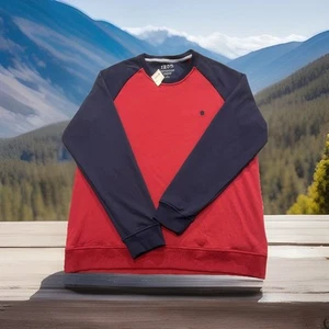 NWT IZOD Performance Advantage Long Sleeve Red And Navy Pullover Shirt Size L - Picture 1 of 5