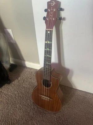 Luna High Tide Concert Koa Electric-Acoustic Ukulele + Red Runner Bag - Image 1 of 4