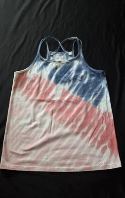 Girls Cat & jack Tank top Red, White, Blue, And Pink Tie-dye 10/12 L - Image 1 of 3