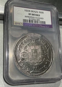 1820-R Brasil 960 Reis NGC XF DETALLES - Imagen 1 de 2