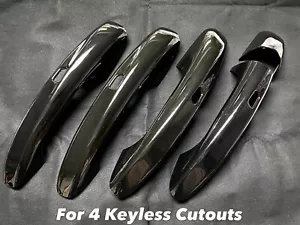LHD Painted Gloss Black Door 4 Keyless Cut Handle Cover Fits 17-23 W213 E300 E53 - Foto 1 di 2