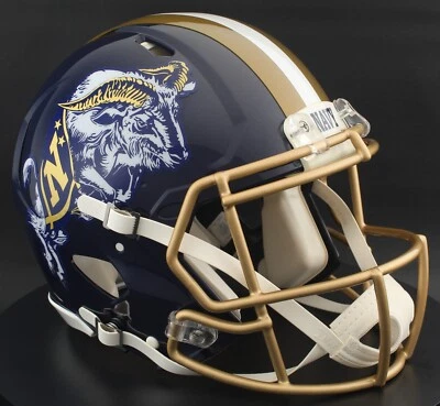 Casco de fútbol americano auténtico tamaño completo NAVY MIDSHIPMEN NCAA Riddell VELOCIDAD Foto 1 de 4
