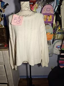 Hippie Rose Blizzard weißer Strickpullover Größe XL neu mit Etikett - Bild 1 von 10