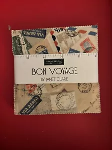 Moda Fabric BON VOYAGE 5” Charm Pack 42pcs 100% Cotton - Picture 1 of 2