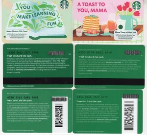 4 different 2025 MAMA & LEARN FUN STARBUCKS GIFT CARDS MAG STRIP & BAR C - Picture 1 of 1