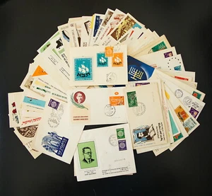 68 FDC anni '50 ISRAELE, copertine con cachet e slogan - tutto su ISRAELE - Foto 1 di 3