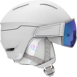 SALOMON MIRAGE SKI HELMET SMALL 53-56 WHITE VISOR BLUE S3 RRP £220 FREE P&P - Picture 1 of 1