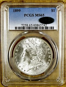 1899 PCGS MS65 Morgan Dollar - 100% White - CAC Stickered (5742) - Picture 1 of 2