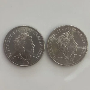 2021 + 2022 Australian 20c Twenty Cent Coin "JC" Effigy Circulated Coins JC - Picture 1 of 6