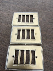 Juego De 3 Placas De Colección Remcon Cuatro 4 Cuadrillas Interruptor De Luz Dorado Cubre Mediados De Siglo - Imagen 1 de 14