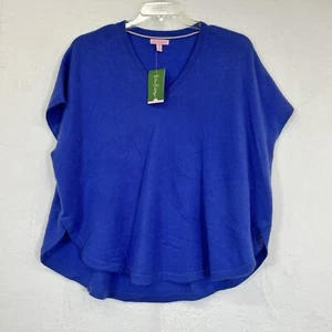 Lilly Pulitzer Größe S/M Zoe Kaschmir Pullover Poncho Iris blau neu mit Etikett 198 $ Charity - Bild 1 von 8