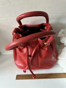 Magnificent Vintage Marino Orlandi Red Leather Handbag Excellent Condition - Picture 1 of 12