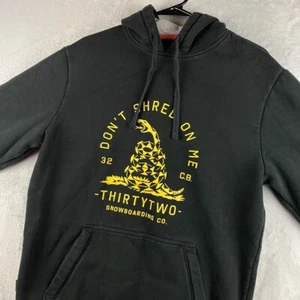 Thirty Two Hoodie Mens Large Black Don't Shred On Me Snowboarding Hooded Heavy - Picture 1 of 9