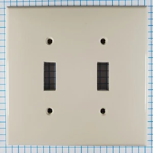 Leviton Elfenbein Duplex Kippschalter 2-Gang Mid-Way Thermoplast Wandplatte PJ2-I - Bild 1 von 4