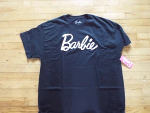 BARBIE GRAPHIC T-SHIRT MEN’S SZ XL 46-48 SHORT SLV BLACK & PINK 100% COTTON NWT - Picture 1 of 9