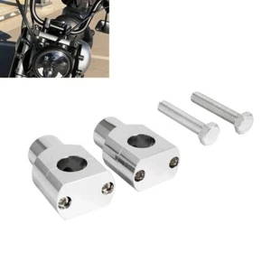 1" Chrome Handlebar Risers for Harley Davidson Sportster Softail Motorcycle - Picture 1 of 6