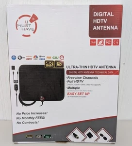 Antenna HDTV Ultrasottile 4K Gamma 250 Miglia Canali Amplificati Senza Segnale - Foto 1 di 2